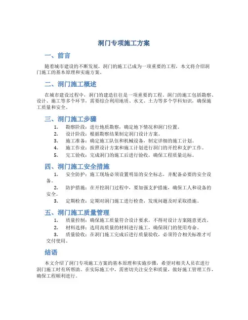 洞门专项施工方案