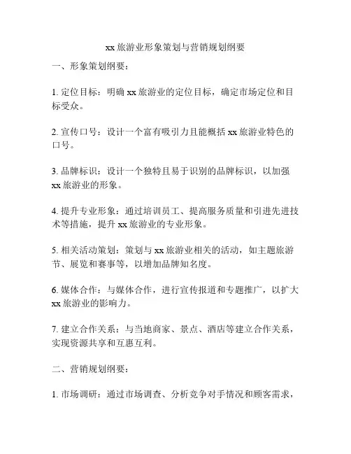 xx旅游业形象策划与营销规划纲要