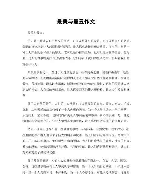 最美与最丑作文