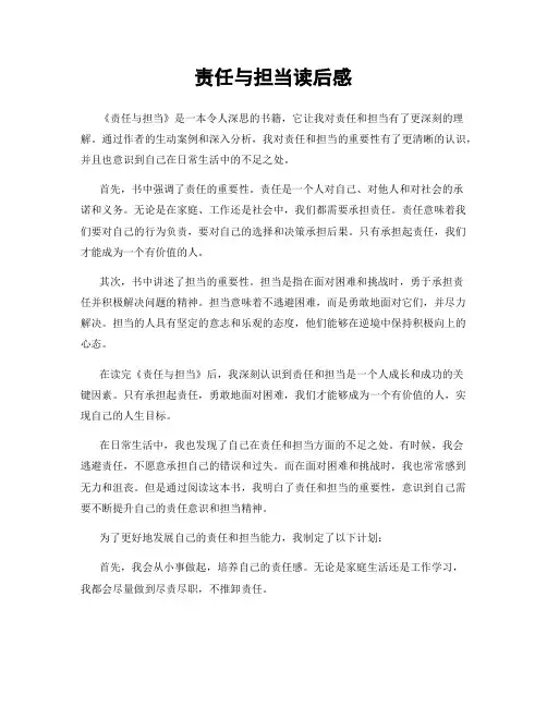 责任与担当读后感