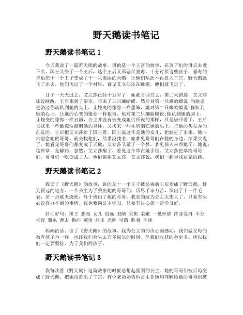 野天鹅读书笔记
