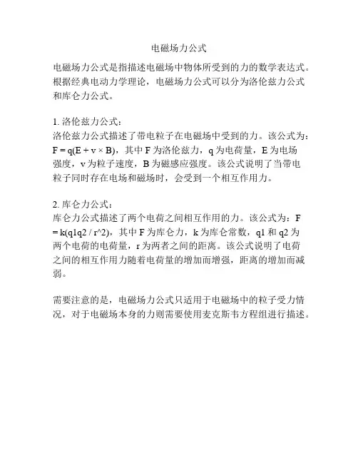 电磁场力公式