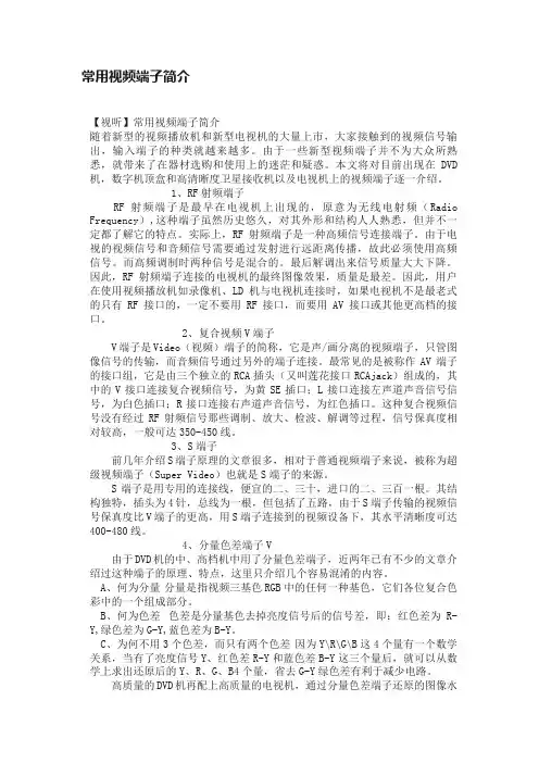 常用视频端子简介