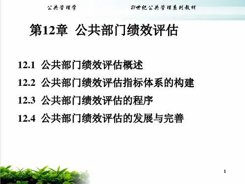 公共部门绩效评估指标体系的构建模版(PPT27张)