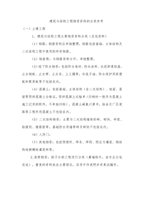 建筑工程物资资料分类及整理经验分享