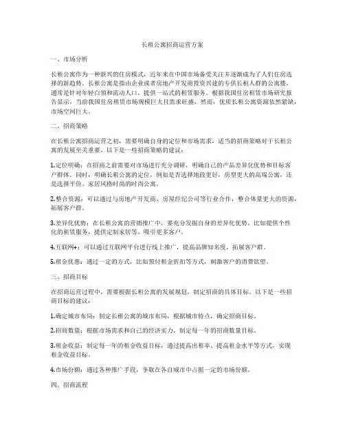 长租公寓招商运营方案