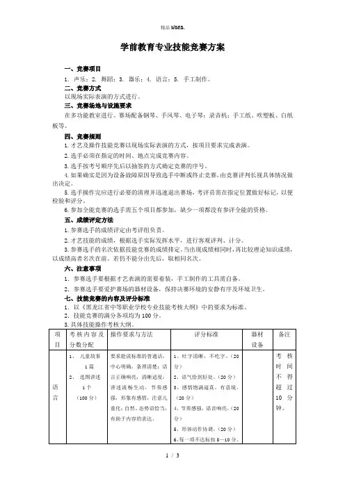 学前教育专业技能竞赛方案.(优选)
