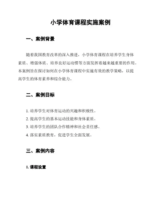 小学体育课程实施案例