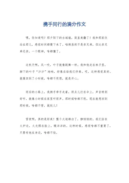 携手同行的满分作文