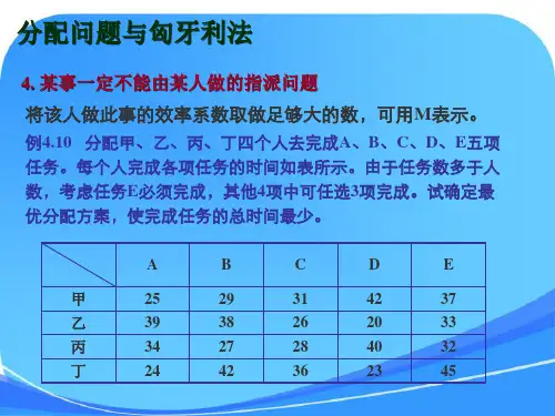 第二题 指派问题