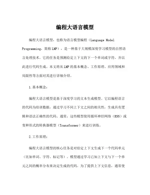 编程大语言模型