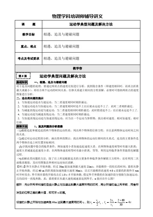运动学典型问题与解决方法