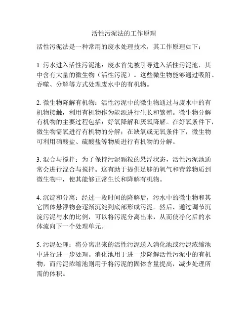活性污泥法的工作原理