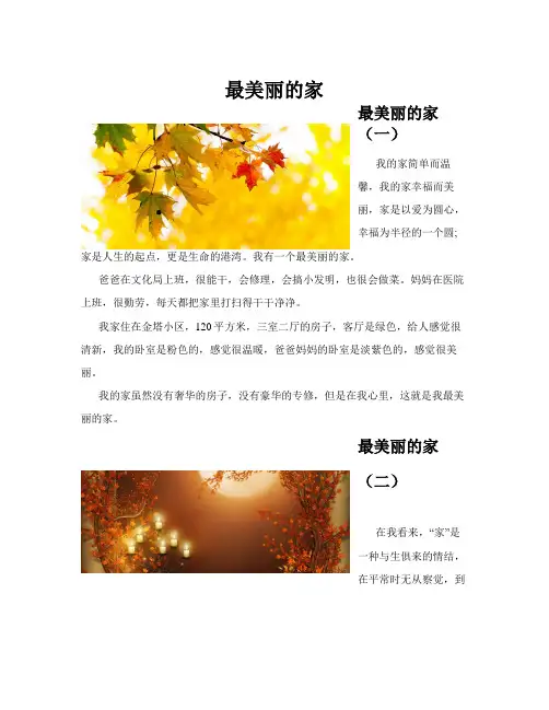 最美丽的家(共10篇)
