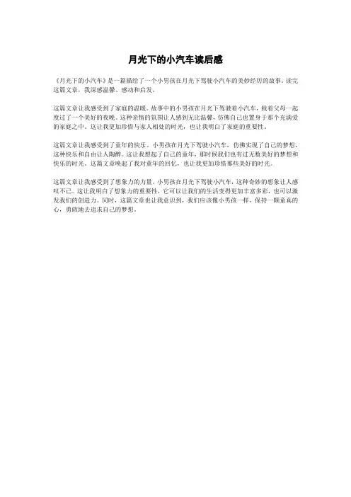 月光下的小汽车读后感
