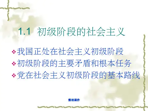 初级阶段的社会主义
