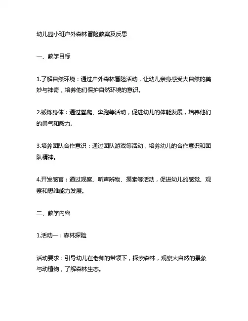 幼儿园小班户外森林冒险教案及反思 幼儿园户外教案