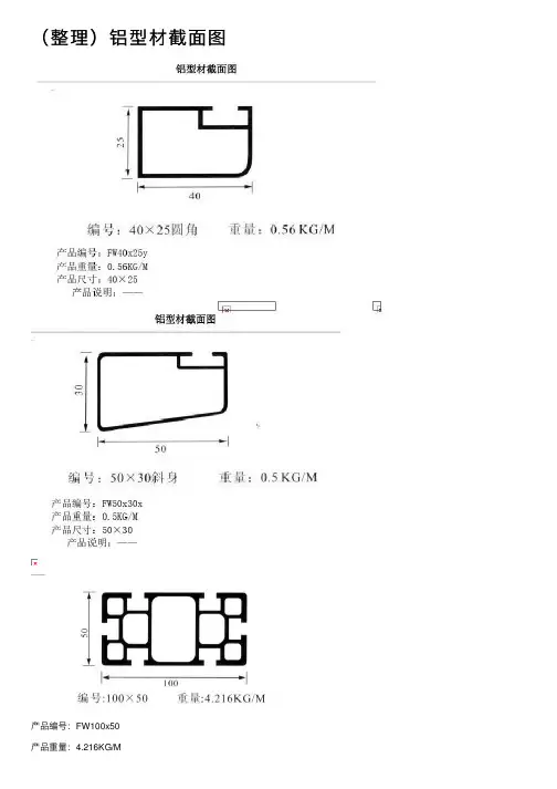 （整理）铝型材截面图