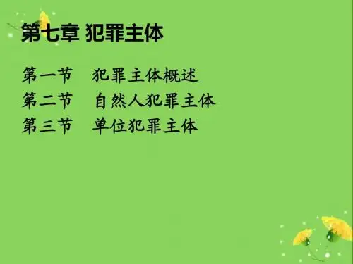 第七章犯罪主体