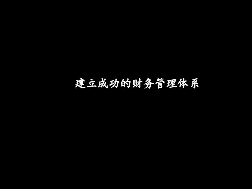 财务管理模型--麦肯锡经典资料