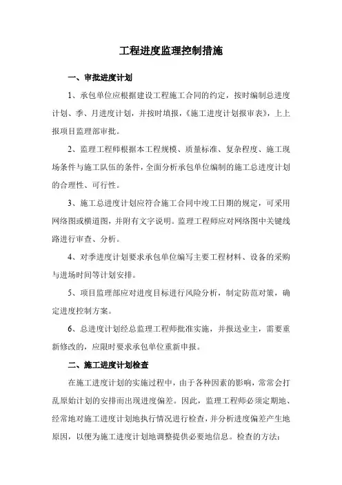 工程进度监理控制措施