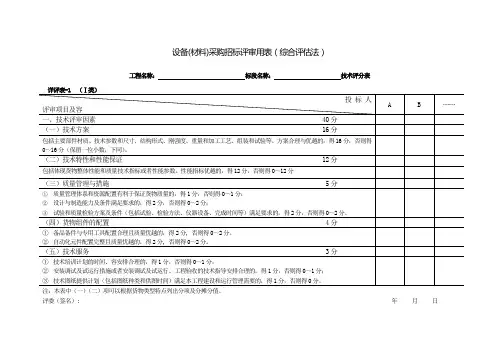 设备材料招标评标方法和实用标准-附表格