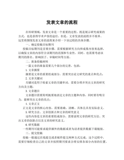 发表文章的流程