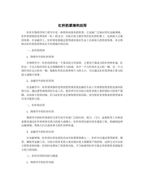 杠杆的原理和应用