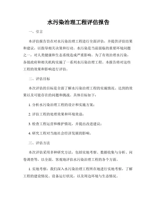 水污染治理工程评估报告