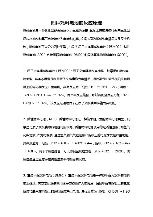 四种燃料电池的反应原理