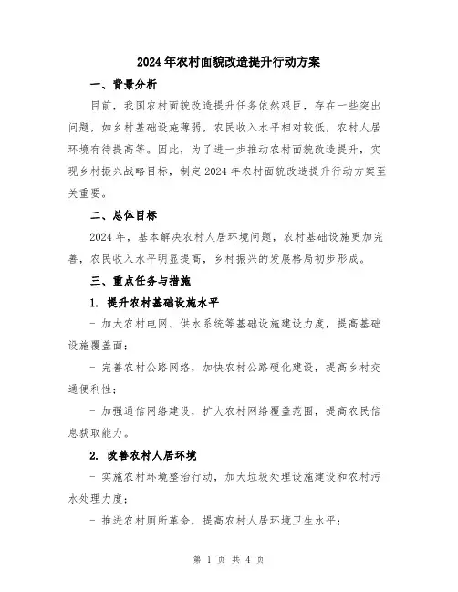 2024年农村面貌改造提升行动方案