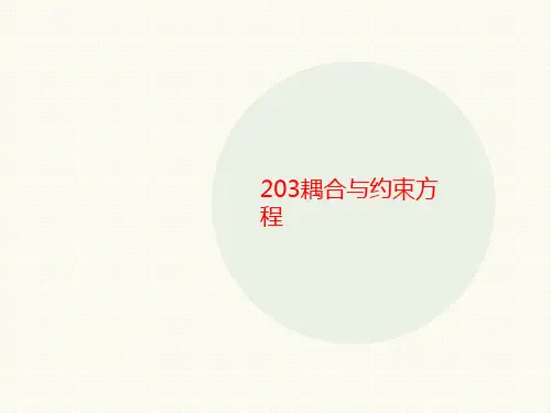 203耦合讲义与约束方程