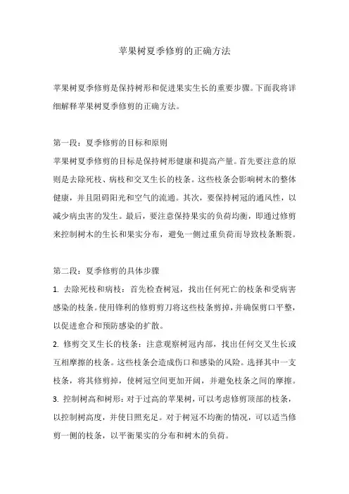 苹果树夏季修剪的正确方法