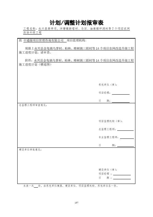 工期报审表(含参考填写)