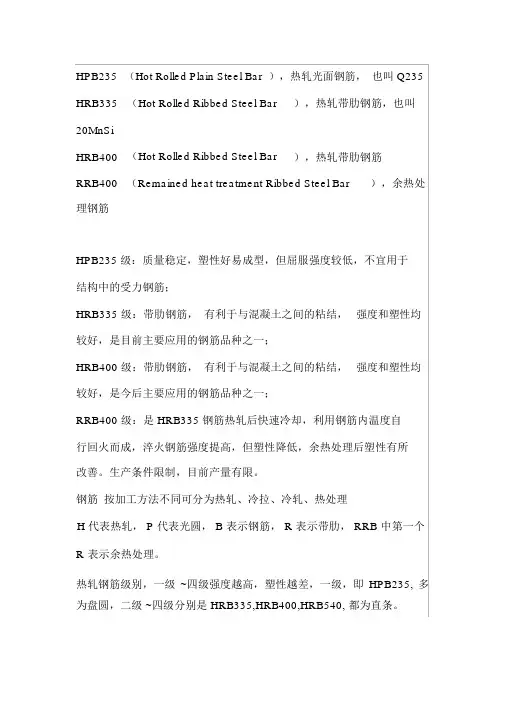 钢筋代号及型号