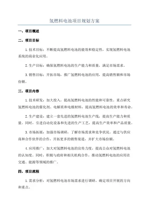 氢燃料电池项目规划方案