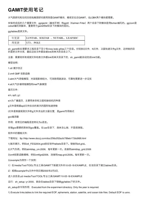 GAMIT使用笔记