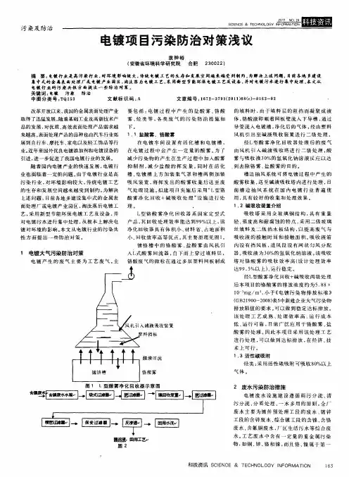 电镀项目污染防治对策浅议