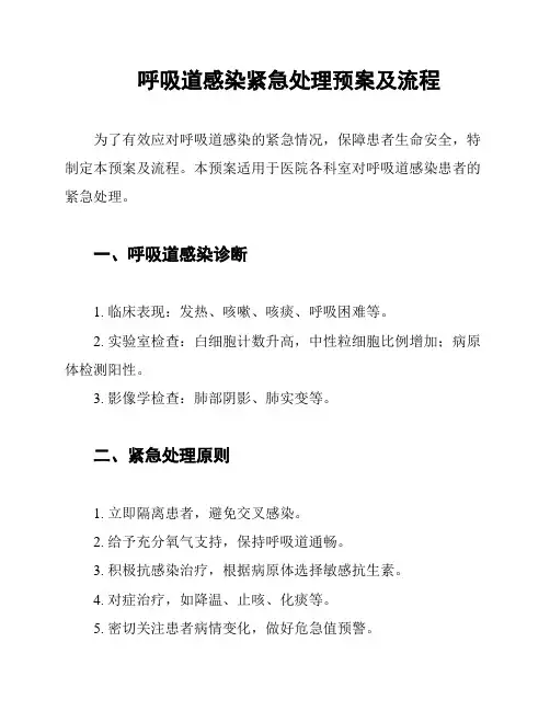 呼吸道感染紧急处理预案及流程
