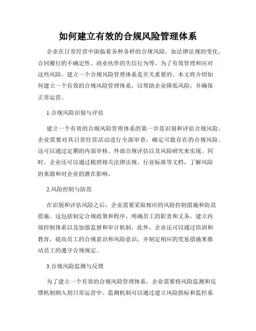 如何建立有效的合规风险管理体系