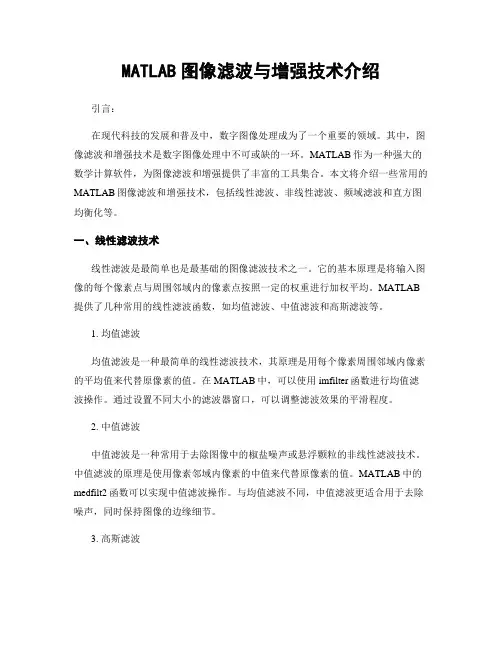 MATLAB图像滤波与增强技术介绍