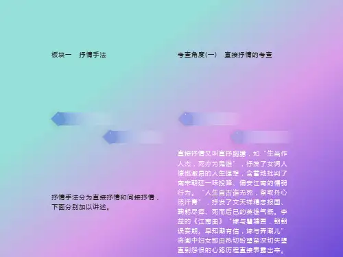 高考语文诗歌鉴赏抒情方式