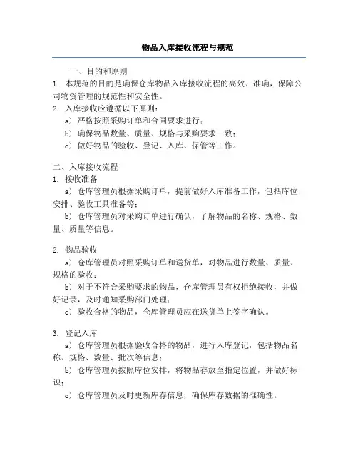 物品入库接收流程与规范