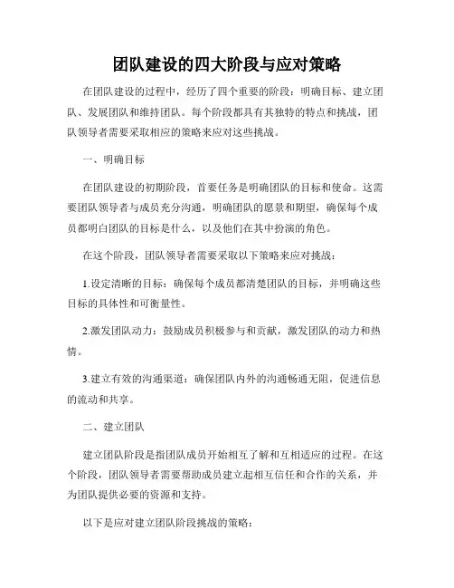 团队建设的四大阶段与应对策略