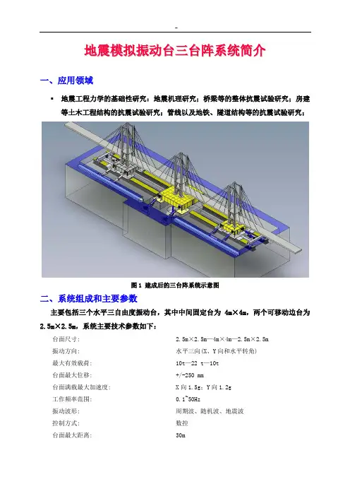 福州大学地震模拟振动台三台阵