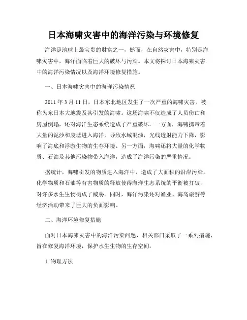 日本海啸灾害中的海洋污染与环境修复