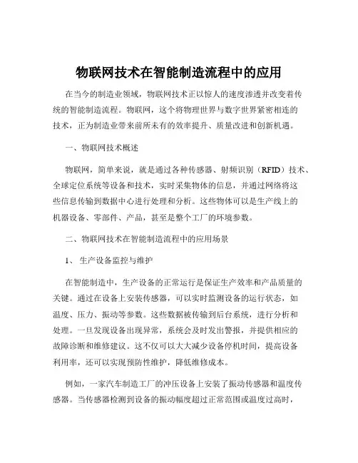物联网技术在智能制造流程中的应用