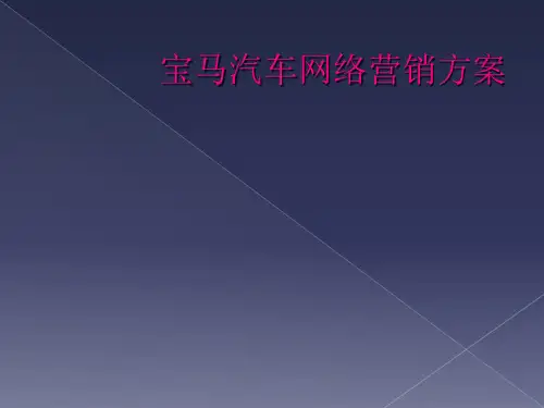 宝马汽车网络营销方案
