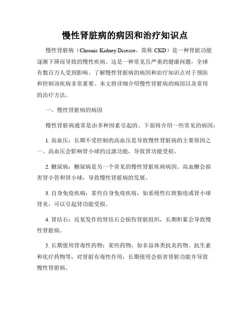 慢性肾脏病的病因和治疗知识点