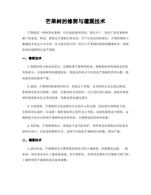 芒果树的修剪与灌溉技术